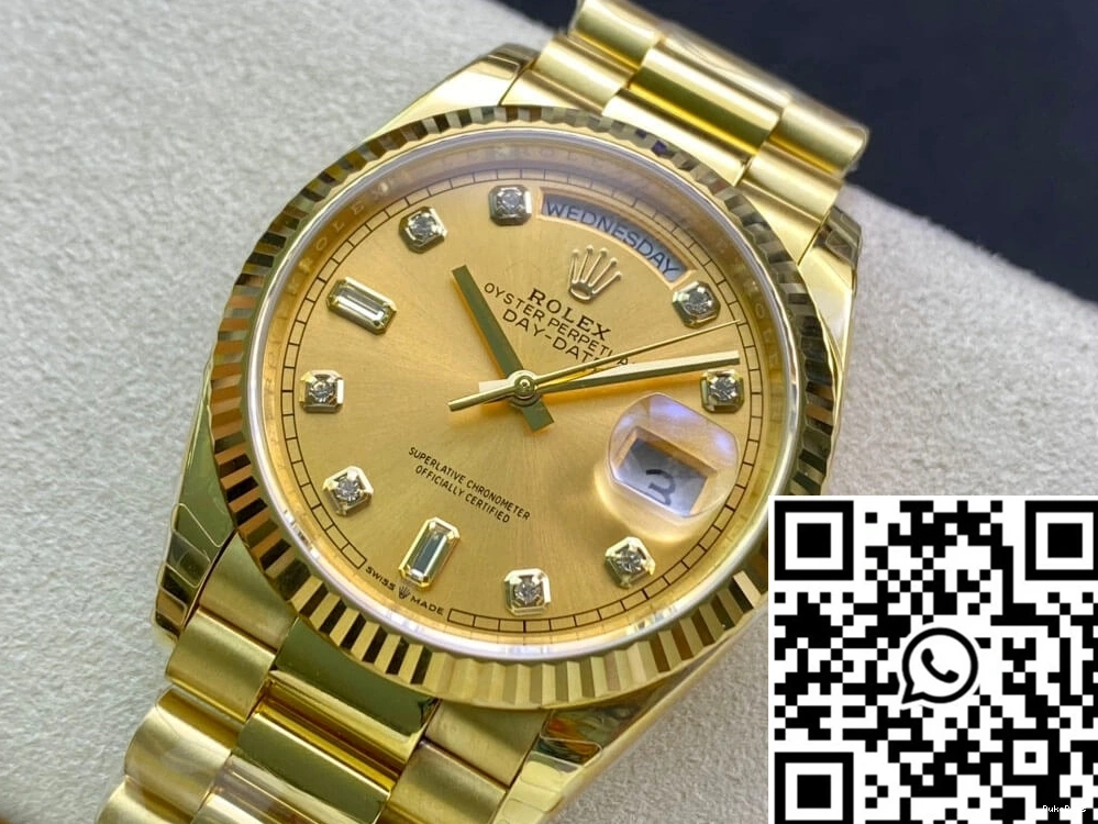 M128238-0008 Day-Date Yellow Rolex Factory Champagne Gold Dial EW 0723
